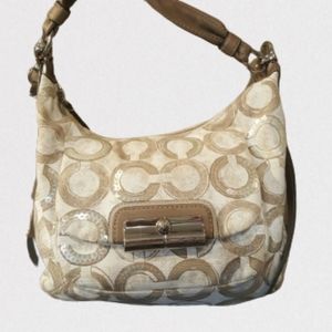 Coach Kristin Sequin opt art shoulder/hobo purse